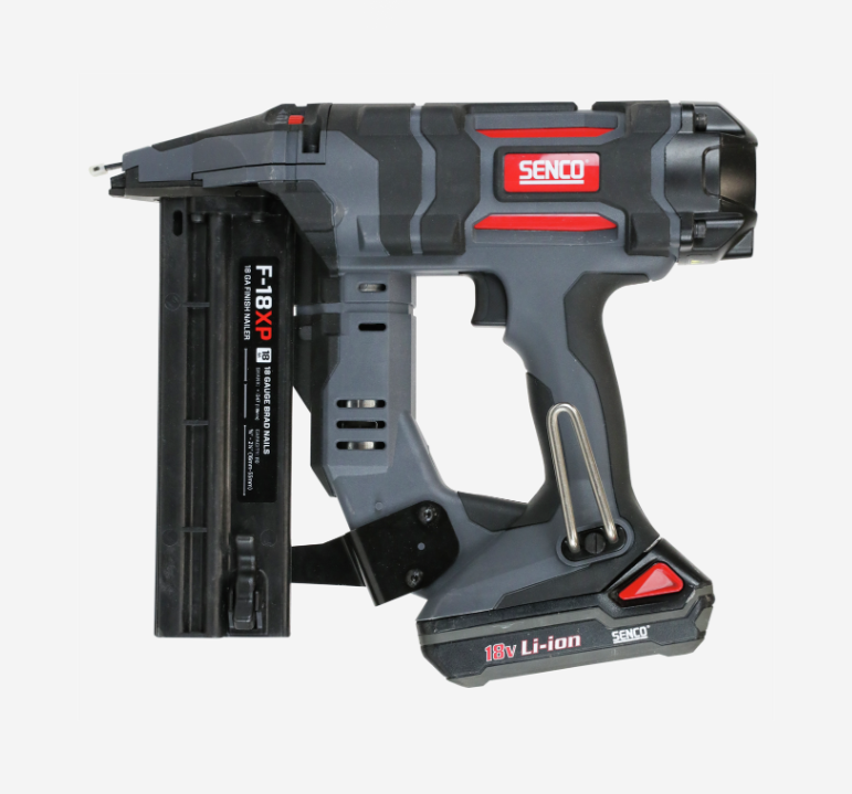 SENCO 10M0001N Fusion F-18XP Cordless 18V 18-Gauge Brad Nailer – 2-1/8” Length, Tool-Free Depth Adjust, Selectable Drive, LED Light